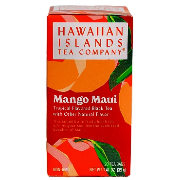 One box containing twenty bags of Mango Maui Black Tea.