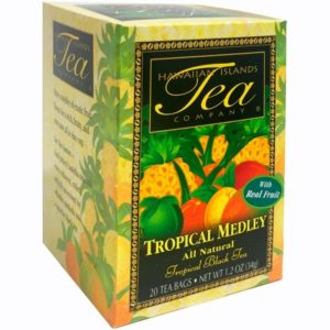 Box containing twenty bags of Tropical Medley Black Tea.